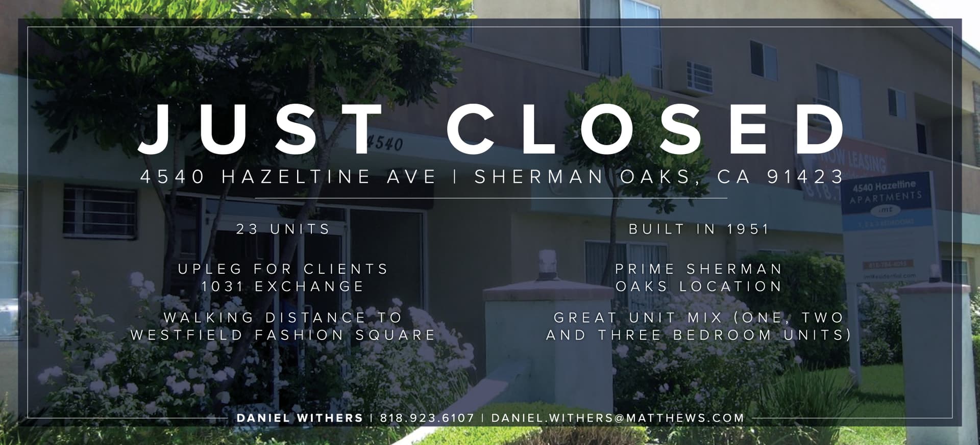 Matthews™ Arranges the Sale of a 23-Unit Multifamily Asset in Sherman Oaks, CA featured image 