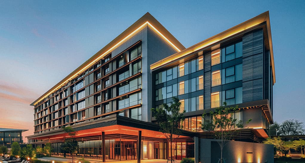 Image of a hotel for the hospitality outlook article