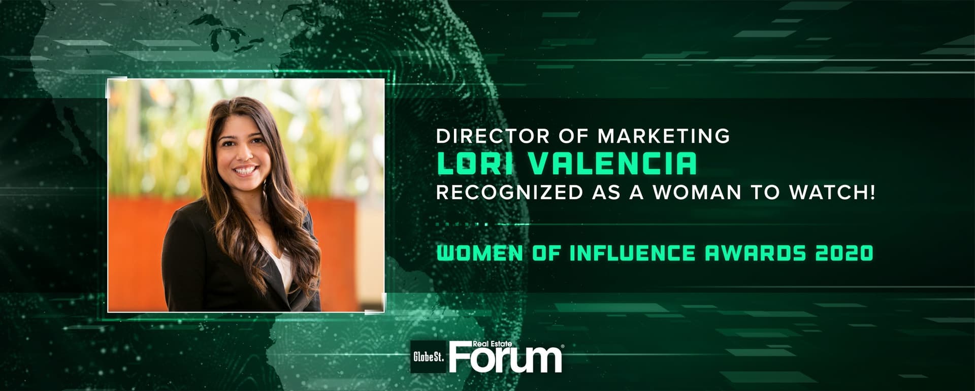 Director of Marketing Lori Valencia has been Recognized as a Women to Watch by GlobeSt’s Real Estate Forum featured image